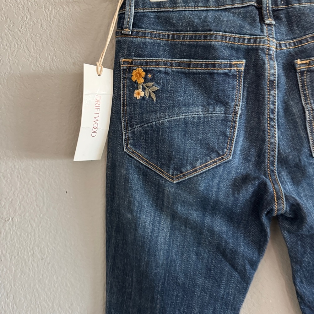 NWT ANTHROPOLOGIE DRIFTWOOD COLETTE EMBROIDERED Cropped CUFFED JEANS SIZE 24 - Picture 6 of 11